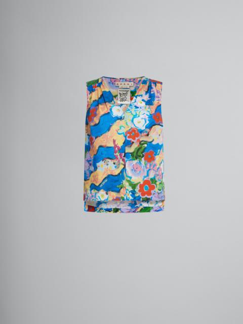 Marni V-NECK PRINTED POPLIN TOP