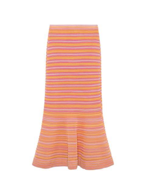 SIMKHAI striped midi skirt