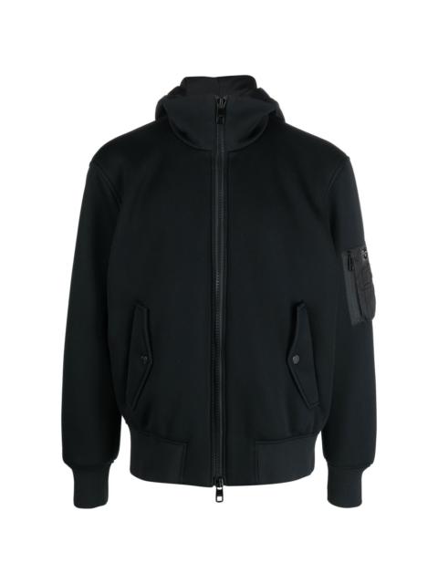 detachable-hood zipped jacket
