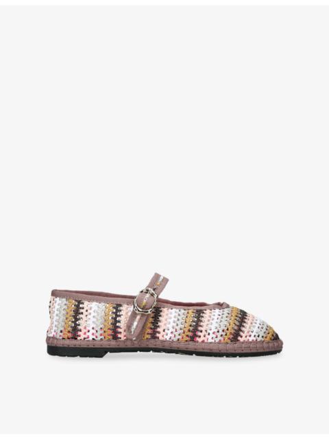 FLABELUS Pierre Straw Ballet Flats