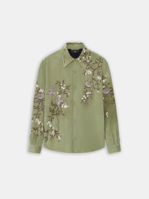 AMIRI SUEDE SPARROW LONG SLEEVE SHIRT