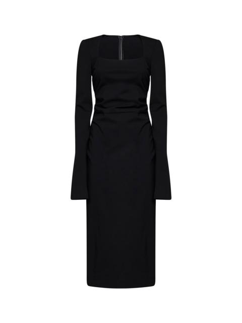 Dolce & Gabbana Black jersey midi sheath dress