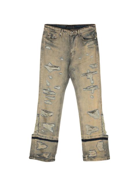 WHO DECIDES WAR Gnarly distressed-finish jeans