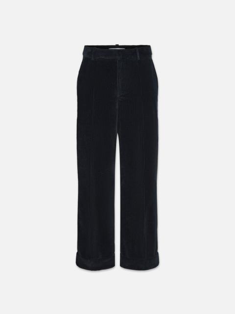 Cropped Relaxed Corduroy Trouser in Navy