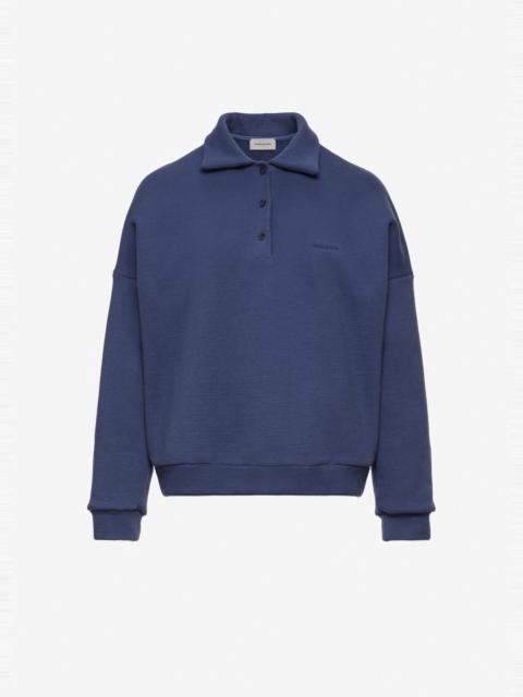 MAGDA BUTRYM Cotton sweatshirt polo in blue