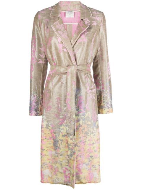 forte_forte single-breasted patterned-jacquard coat