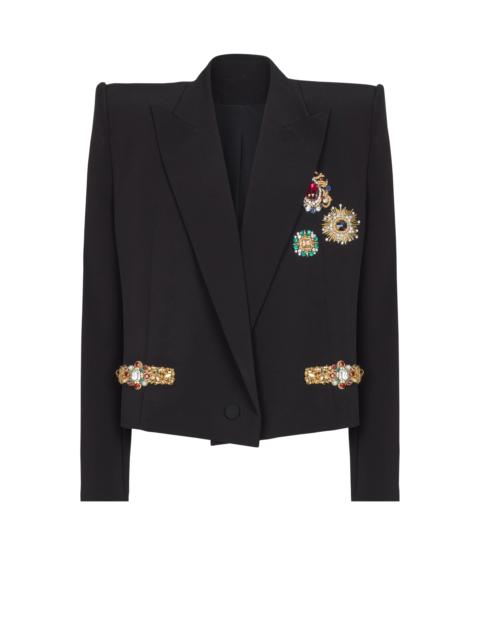 Balmain Cropped embroidered jacket