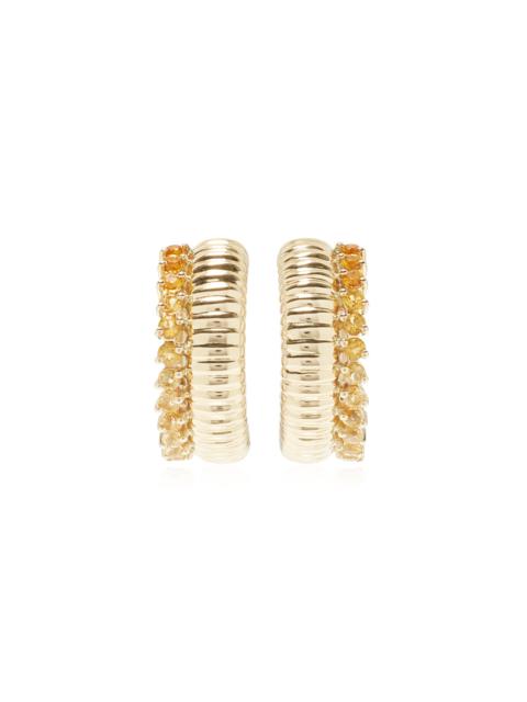 Yvonne Léon Exclusive Riviera Buoyed Brelingot 9K Yellow Gold Ombre Citrine Hoop Earrings multi
