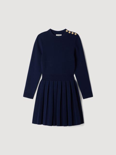 Sandro SHORT KNIT DRESS WITH BUTTONS