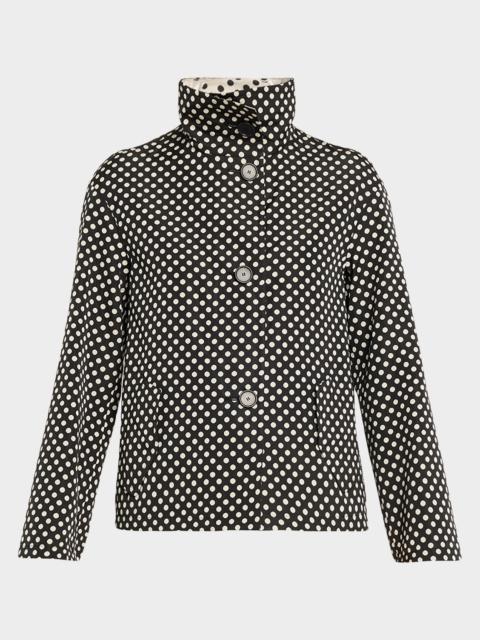 AKRIS Polka-Dot Single-Breasted Jacket