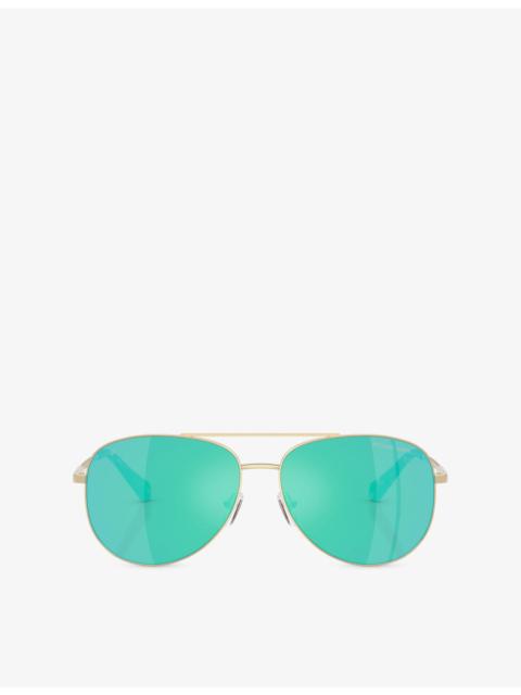 MICHAEL KORS MK1172 Perledo Aviator-Frame Metal Sunglasses