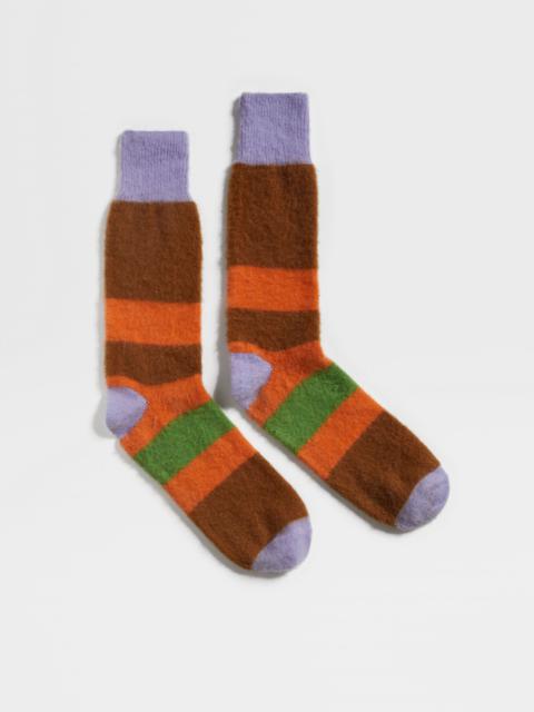 ZEGNA DARK FOLIAGE ZEGNA X THE ELDER STATESMAN CASHMERE BLEND SOCKS