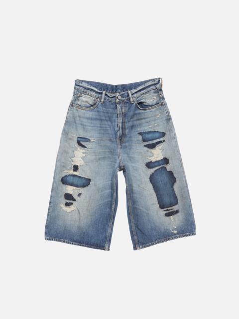 Acne Studios Mended denim shorts - Mid Blue