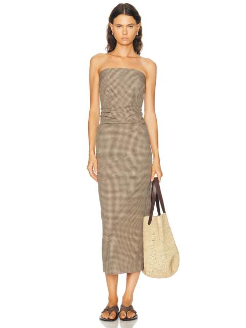 Enza Costa Japanese Plaid Scarf Dress