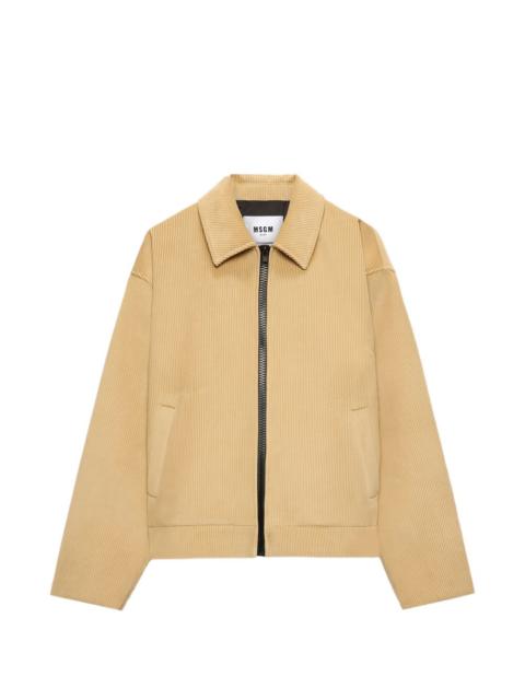 MSGM zip-up corduroy shirt jacket