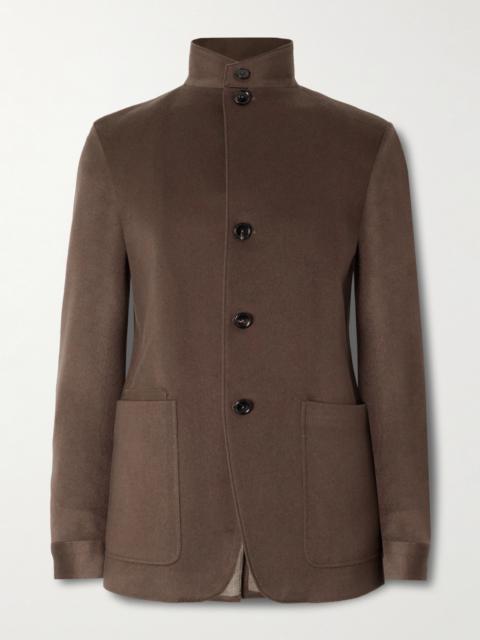 ZEGNA II Conte Leather-Trimmed Oasi Cashmere-Felt Jacket