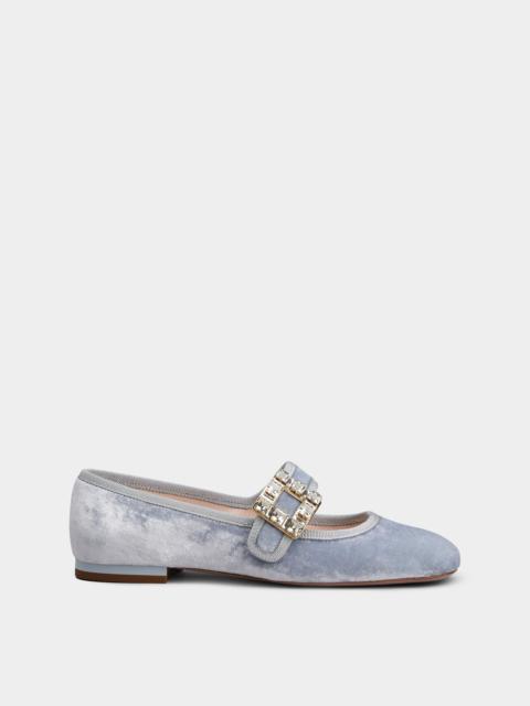 Roger Vivier Très Vivier Strass Buckle Babies Ballerinas in Velvet