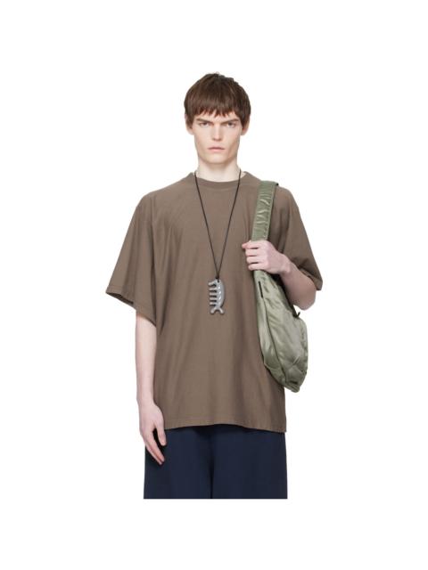 HED MAYNER Taupe Embroidered-Logo T-shirt