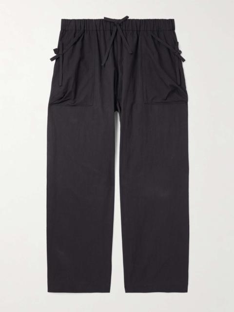 Simone Rocha Straight-Leg Bow-Detailed Cotton-Blend Cargo Trousers