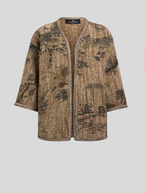 Etro BOUCLÉ KESA WITH FLOWER AND ANIMAL MOTIF