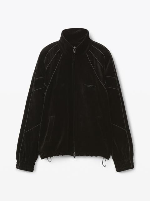 Alexander Wang TRACK JACKET IN CRUSHED VELOUR