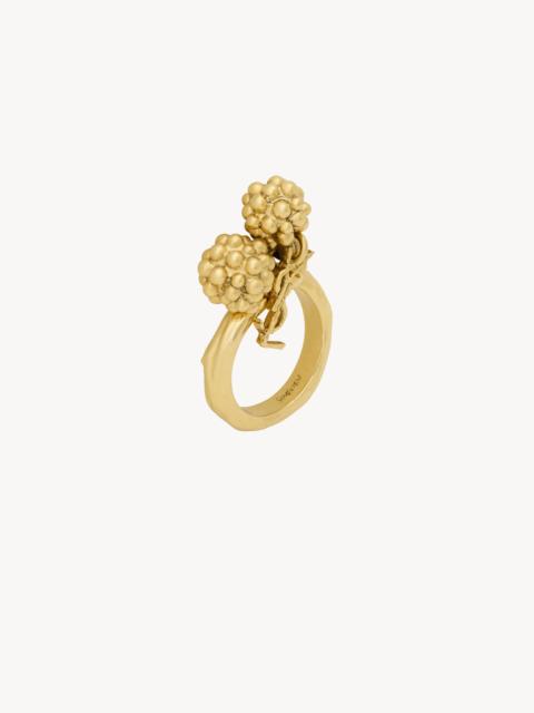 SAINT LAURENT CASSANDRE BERRY CHARM RING IN METAL