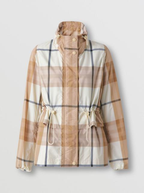 Burberry Check Nylon Funnel Neck Jacket