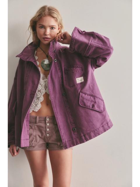 FREE PEOPLE We The Free Collins Washed Canvas Funnel-Neck Jacket