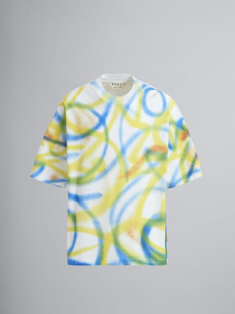 Marni COTTON JERSEY T-SHIRT WITH SCRIBBLE SPRAY PRINT