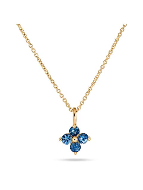 STONE AND STRAND Luckiest Clover Blue Sapphire Necklace