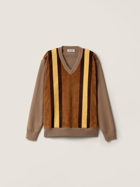 Miu Miu Wool and suede sweater