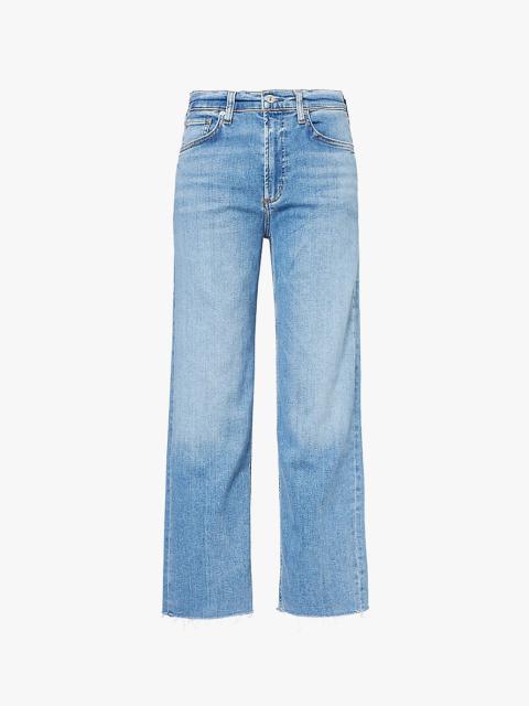 Palma brand-patch straight-leg high-rise stretch-recycled-denim blend jeans