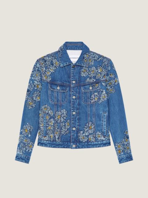 Givenchy JACKET IN BLUE DENIM WITH POMPOM EMBROIDERY