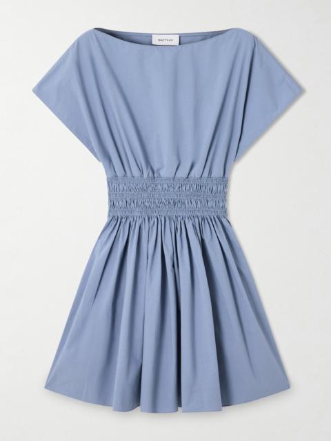 MATTEAU Shirred Organic Cotton Mini Dress