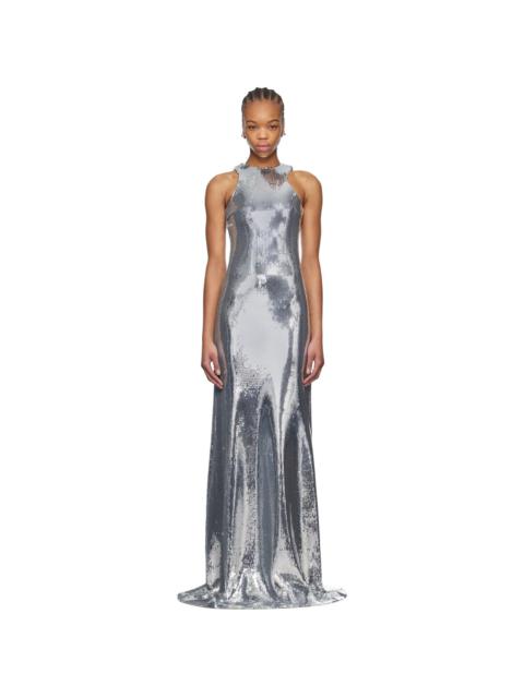 Silver Tank Top Sequin Maxi Dress