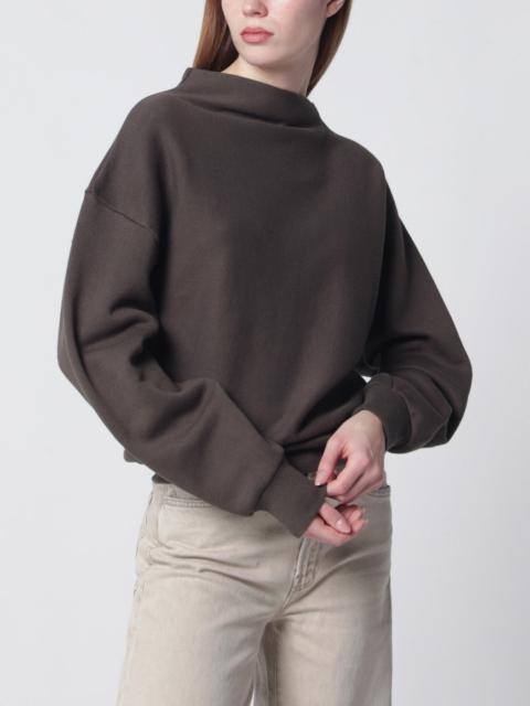 6397 Mud-coloured draped sweatshirt