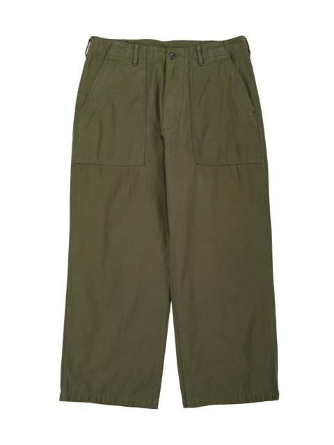 BEAMS PLUS MIL Utility Trousers Reversed Sateen Olive Green