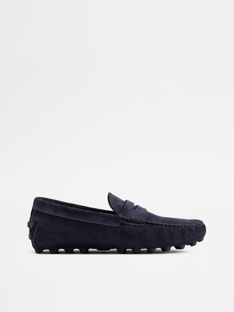 TOD'S GOMMINO BUBBLE IN SUEDE - FURRY LINING - BLUE