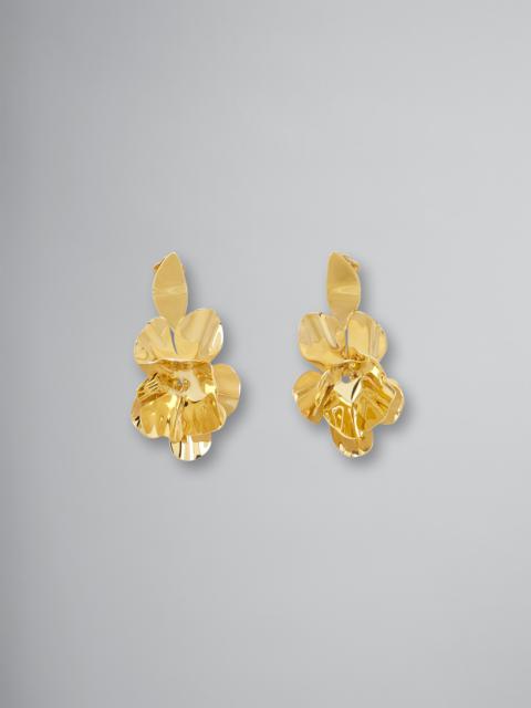 Marni FLOWER-SHAPED FLOWER BRASS EARRINGS