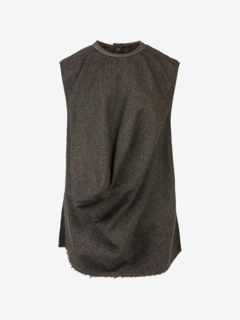 Rick Owens draped frayed-edge top