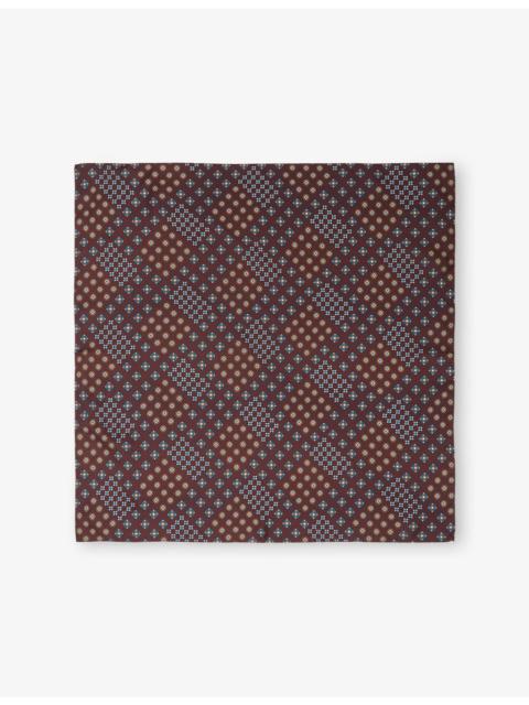 REISS Nina Graphic-Print Silk Neck Tie