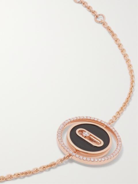 MESSIKA Lucky Move 18-karat rose gold, onyx and diamond bracelet Black
