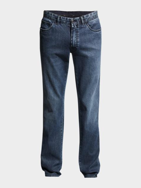 Brioni Dark-Wash Stretch-Denim Jeans