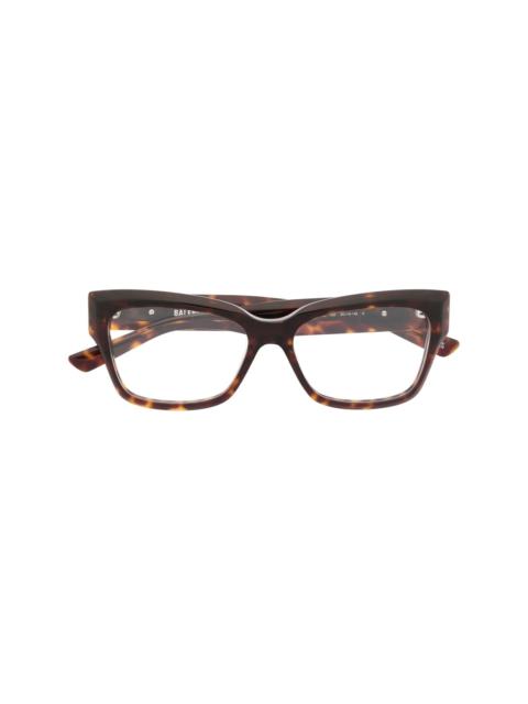 BALENCIAGA logo-plaque tortoiseshell glasses