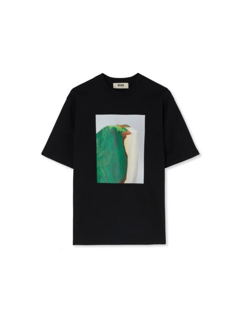 MSGM "FANTASTIC GREEN INVERSE SERIES" organic jersey cotton T-Shirt