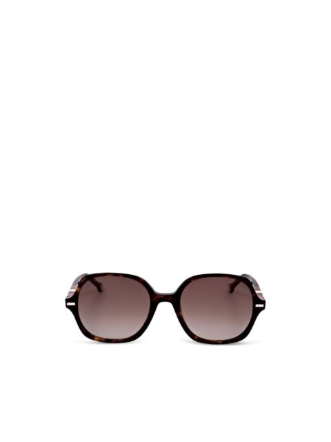 CAROLINA HERRERA tortoiseshell-effect geometric-frame sunglasses