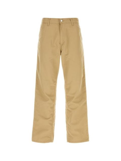Beige polyester blend Simple Pant