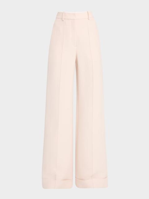 ADAM LIPPES Deeda Flared Silk Wool Pants