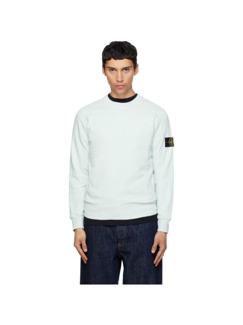 Stone Island Blue 6100060 Organic Cotton Fleece Sweatshirt
