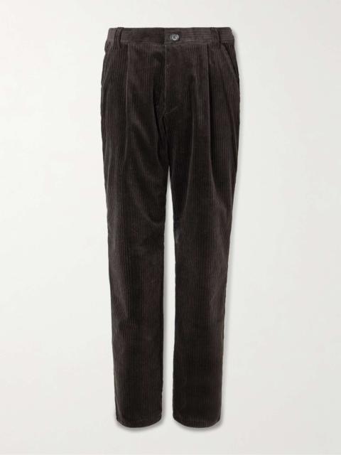 Oliver Spencer Morton Straight-Leg Pleated Cotton-Blend Corduroy Trousers